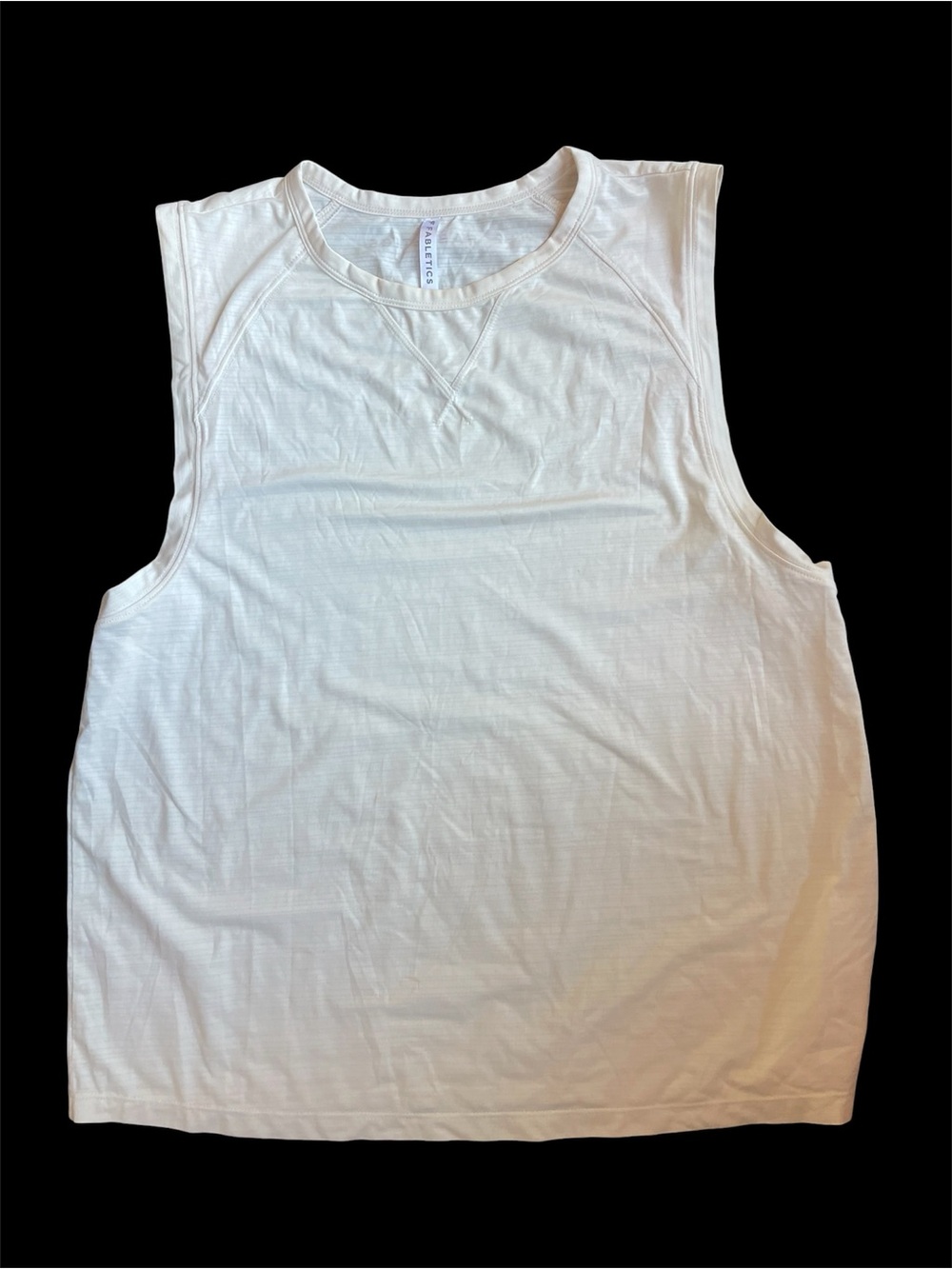 Fabletics Cream Sleeveless Crewneck Tank, Size Medium, Excellent Condition Soft - Picture 4 of 9